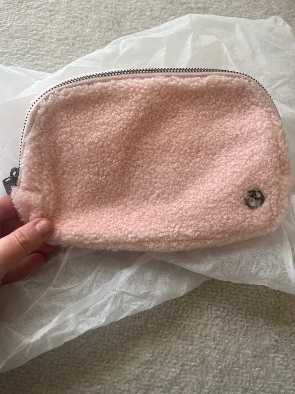 Pink Sherpa Zip Beltbag - Picture 1 of 4